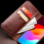 Ốp lưng điện thoại da thật QIALINO Classic 103 khóa cài, dành cho iPhone 17e / 16e, dành cho iPhone 17 Pro Max, dành cho iPhone 17 Pro, dành cho iPhone 17, dành cho iPhone Air, dành cho iPhone 15 Pro Max, dành cho iPhone 15 Plus, dành cho iPhone 15