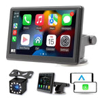 Màn hình thông minh di động IPS 7 inch cho xe hơi chiếu màn hình không dây Carplay Android Auto, kèm camera lùi, kèm camera lùi