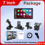 Màn hình thông minh di động IPS 7 inch cho xe hơi chiếu màn hình không dây Carplay Android Auto, kèm camera lùi, kèm camera lùi