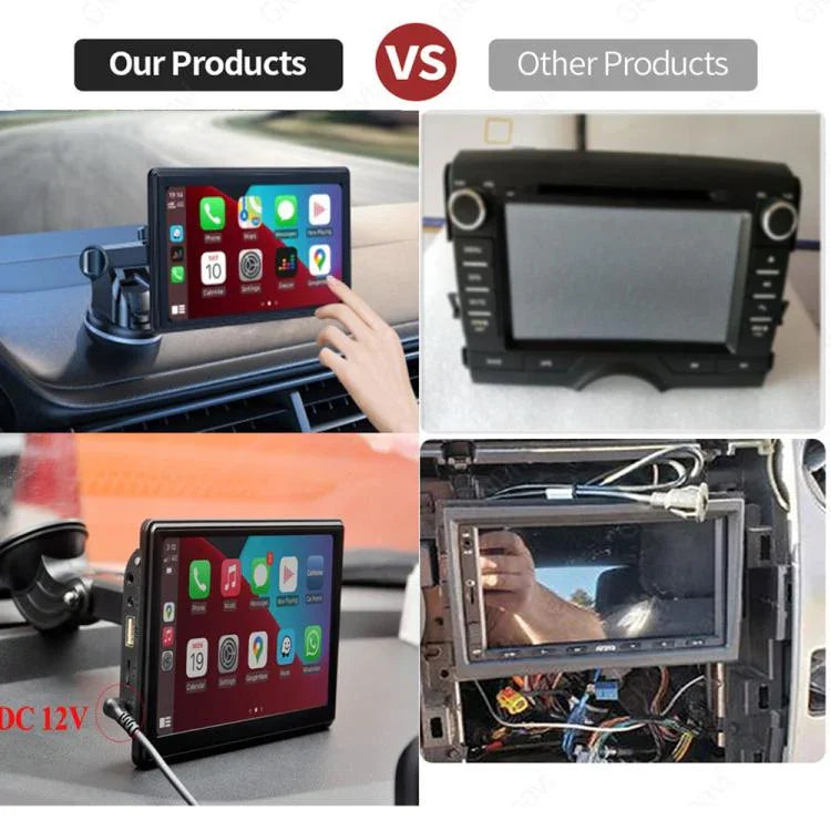 Màn hình thông minh di động IPS 7 inch cho xe hơi chiếu màn hình không dây Carplay Android Auto, kèm camera lùi, kèm camera lùi