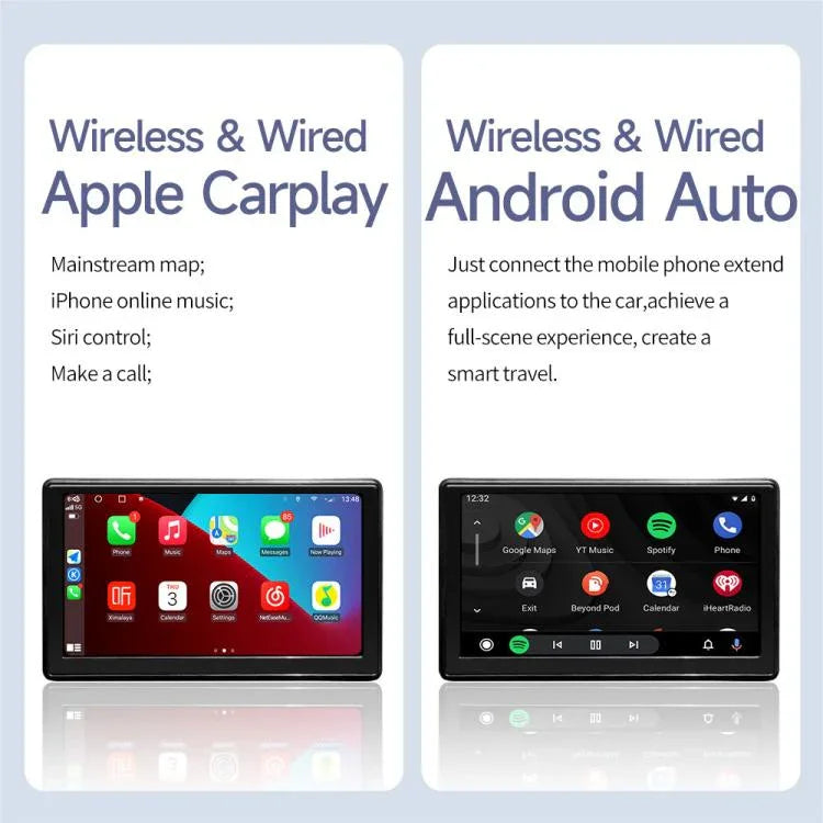 Màn hình thông minh di động IPS 7 inch cho xe hơi chiếu màn hình không dây Carplay Android Auto, kèm camera lùi, kèm camera lùi