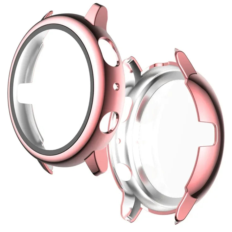 Ốp bảo vệ PC mạ điện với kính cường lực, dành cho Samsung Galaxy Watch Active 2 40mm, dành cho Samsung Galaxy Watch Active 2 44mm
