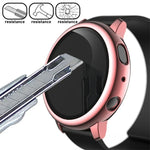 Ốp bảo vệ PC mạ điện với kính cường lực, dành cho Samsung Galaxy Watch Active 2 40mm, dành cho Samsung Galaxy Watch Active 2 44mm