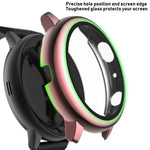 Ốp bảo vệ PC mạ điện với kính cường lực, dành cho Samsung Galaxy Watch Active 2 40mm, dành cho Samsung Galaxy Watch Active 2 44mm