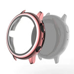 Ốp bảo vệ PC mạ điện với kính cường lực, dành cho Samsung Galaxy Watch Active 2 40mm, dành cho Samsung Galaxy Watch Active 2 44mm