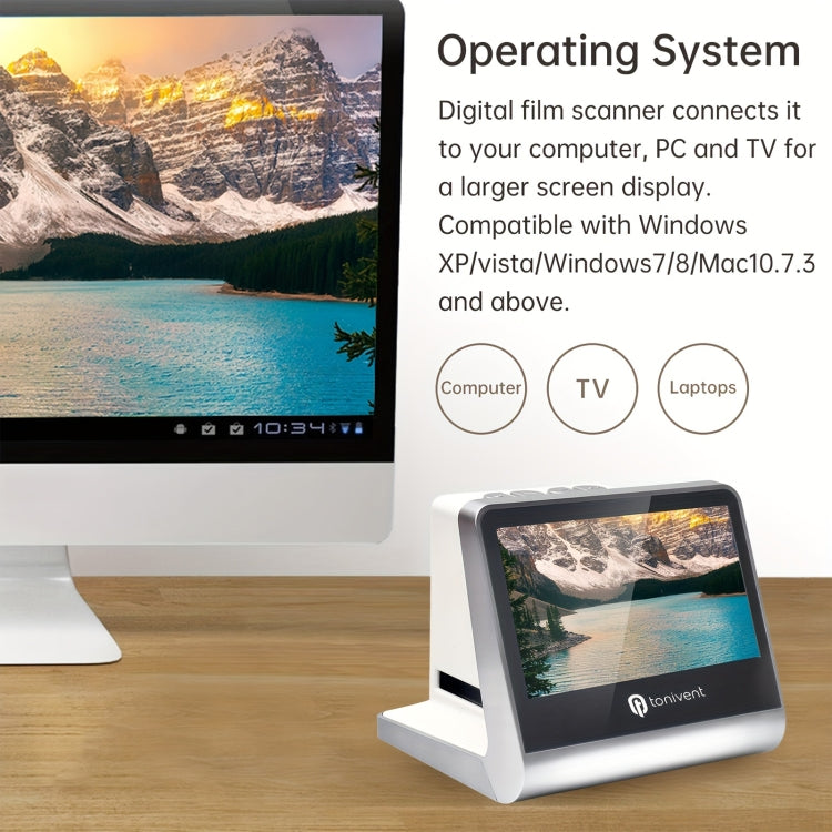 Máy quét phim Tonivent TON170 14 Megapixel màn hình HD 5 inch, TON170 màu trắng
