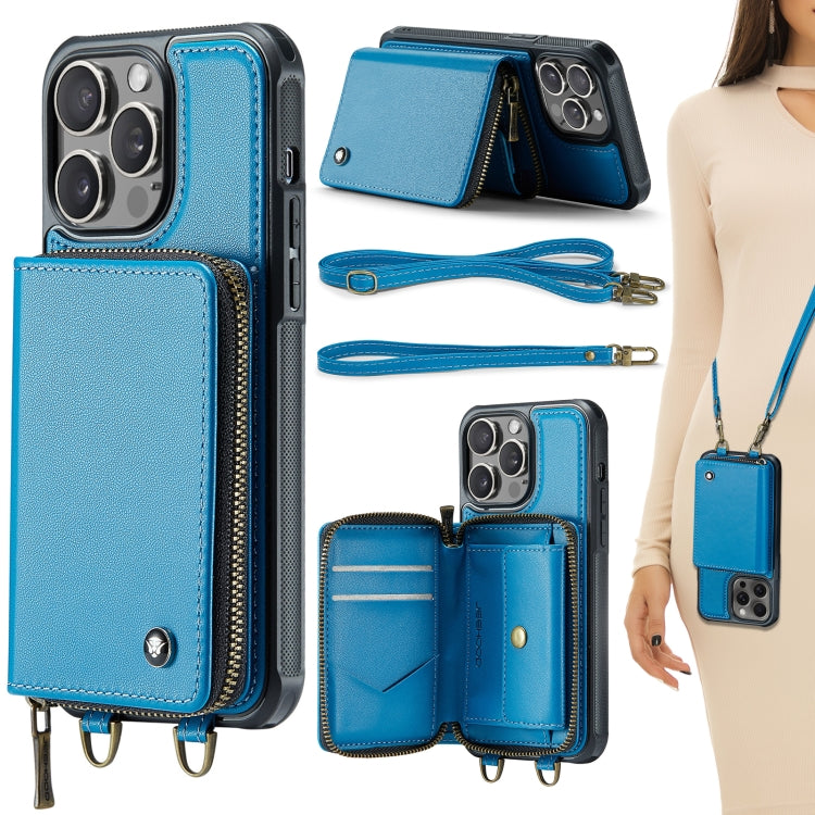Ốp lưng ví da JEEHOOD C22 có khóa kéo và dây đeo đôi, dành cho iPhone 17 Pro Max, dành cho iPhone 17 Pro, dành cho iPhone Air, dành cho iPhone 16 Pro Max, dành cho iPhone 16 Pro, dành cho iPhone 16 Plus, dành cho iPhone 16, dành cho iPhone 15 Pro Max