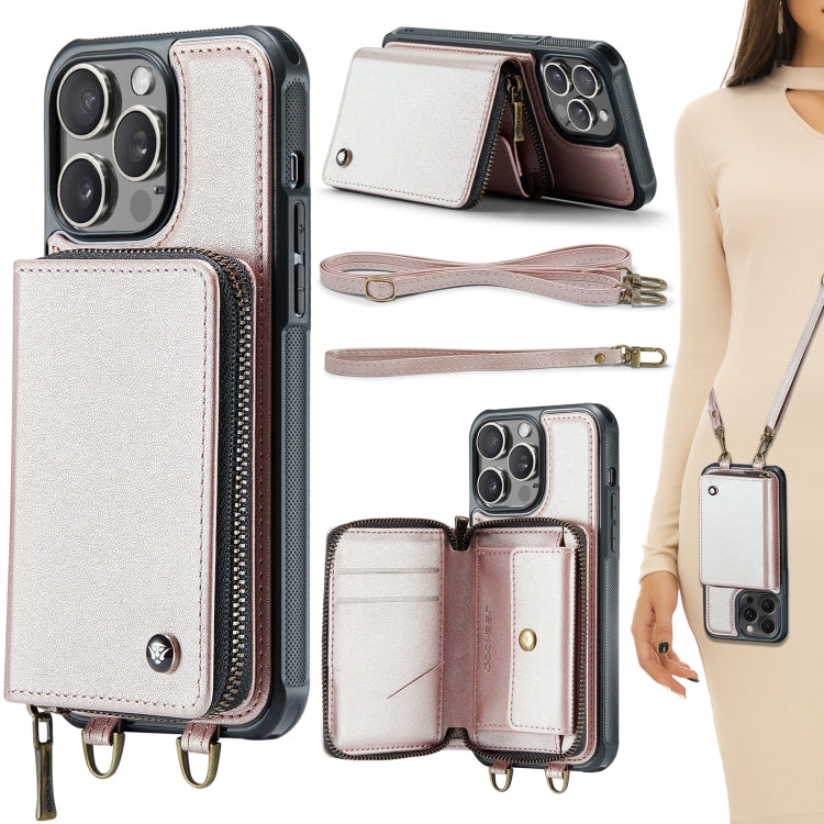 Ốp lưng ví da JEEHOOD C22 có khóa kéo và dây đeo đôi, dành cho iPhone 17 Pro Max, dành cho iPhone 17 Pro, dành cho iPhone Air, dành cho iPhone 16 Pro Max, dành cho iPhone 16 Pro, dành cho iPhone 16 Plus, dành cho iPhone 16, dành cho iPhone 15 Pro Max