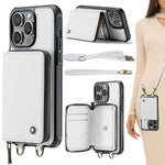 Ốp lưng ví da JEEHOOD C22 có khóa kéo và dây đeo đôi, dành cho iPhone 17 Pro Max, dành cho iPhone 17 Pro, dành cho iPhone Air, dành cho iPhone 16 Pro Max, dành cho iPhone 16 Pro, dành cho iPhone 16 Plus, dành cho iPhone 16, dành cho iPhone 15 Pro Max