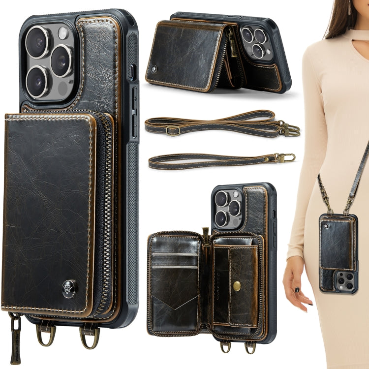 Ốp lưng ví da JEEHOOD C22 có khóa kéo và dây đeo đôi, dành cho iPhone 17 Pro Max, dành cho iPhone 17 Pro, dành cho iPhone Air, dành cho iPhone 16 Pro Max, dành cho iPhone 16 Pro, dành cho iPhone 16 Plus, dành cho iPhone 16, dành cho iPhone 15 Pro Max