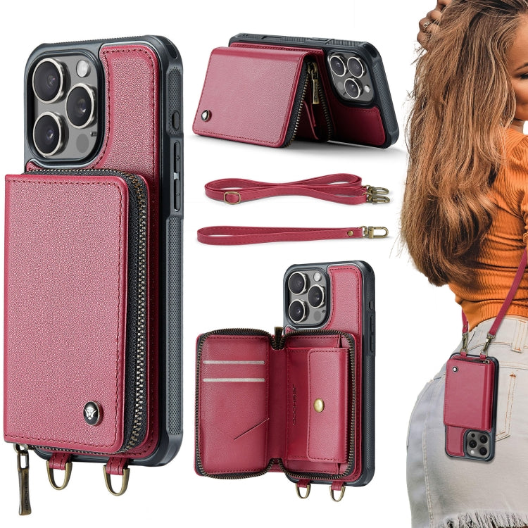 Ốp lưng ví da JEEHOOD C22 có khóa kéo và dây đeo đôi, dành cho iPhone 17 Pro Max, dành cho iPhone 17 Pro, dành cho iPhone Air, dành cho iPhone 16 Pro Max, dành cho iPhone 16 Pro, dành cho iPhone 16 Plus, dành cho iPhone 16, dành cho iPhone 15 Pro Max