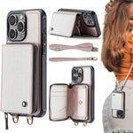 Ốp lưng ví da JEEHOOD C22 có khóa kéo và dây đeo đôi, dành cho iPhone 17 Pro Max, dành cho iPhone 17 Pro, dành cho iPhone Air, dành cho iPhone 16 Pro Max, dành cho iPhone 16 Pro, dành cho iPhone 16 Plus, dành cho iPhone 16, dành cho iPhone 15 Pro Max
