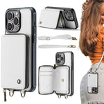 Ốp lưng ví da JEEHOOD C22 có khóa kéo và dây đeo đôi, dành cho iPhone 17 Pro Max, dành cho iPhone 17 Pro, dành cho iPhone Air, dành cho iPhone 16 Pro Max, dành cho iPhone 16 Pro, dành cho iPhone 16 Plus, dành cho iPhone 16, dành cho iPhone 15 Pro Max