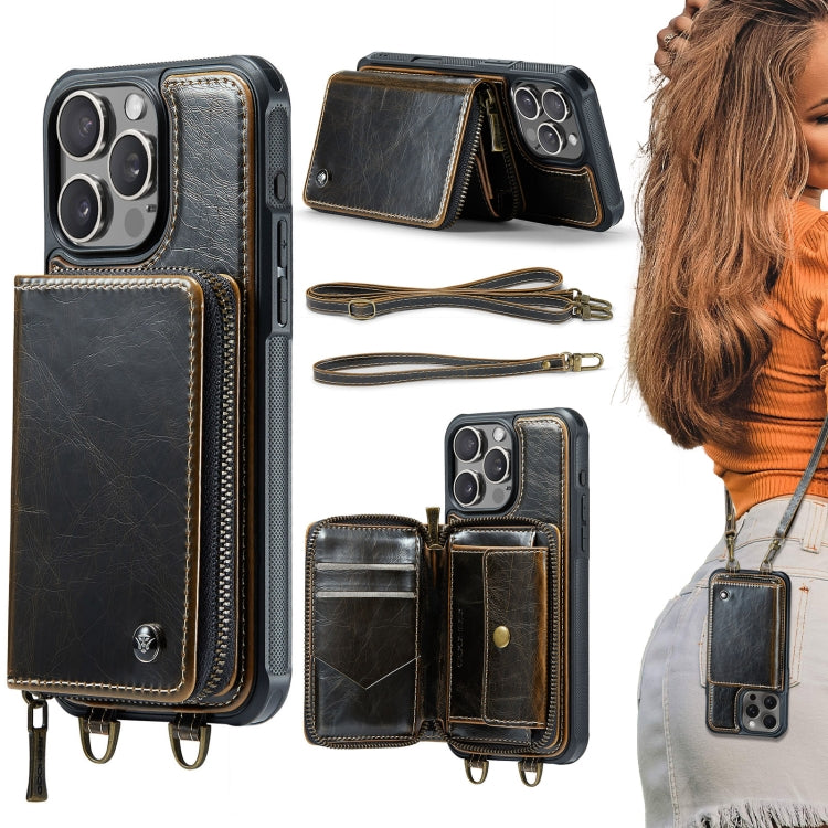 Ốp lưng ví da JEEHOOD C22 có khóa kéo và dây đeo đôi, dành cho iPhone 17 Pro Max, dành cho iPhone 17 Pro, dành cho iPhone Air, dành cho iPhone 16 Pro Max, dành cho iPhone 16 Pro, dành cho iPhone 16 Plus, dành cho iPhone 16, dành cho iPhone 15 Pro Max