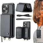 Ốp lưng ví da JEEHOOD C22 có khóa kéo và dây đeo đôi, dành cho iPhone 17 Pro Max, dành cho iPhone 17 Pro, dành cho iPhone Air, dành cho iPhone 16 Pro Max, dành cho iPhone 16 Pro, dành cho iPhone 16 Plus, dành cho iPhone 16, dành cho iPhone 15 Pro Max