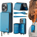 Ốp lưng ví da JEEHOOD C22 có khóa kéo và dây đeo đôi, dành cho iPhone 17 Pro Max, dành cho iPhone 17 Pro, dành cho iPhone Air, dành cho iPhone 16 Pro Max, dành cho iPhone 16 Pro, dành cho iPhone 16 Plus, dành cho iPhone 16, dành cho iPhone 15 Pro Max