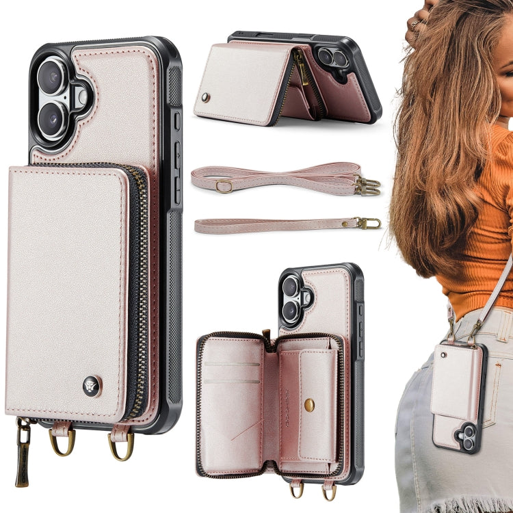 Ốp lưng ví da JEEHOOD C22 có khóa kéo và dây đeo đôi, dành cho iPhone 17 Pro Max, dành cho iPhone 17 Pro, dành cho iPhone Air, dành cho iPhone 16 Pro Max, dành cho iPhone 16 Pro, dành cho iPhone 16 Plus, dành cho iPhone 16, dành cho iPhone 15 Pro Max
