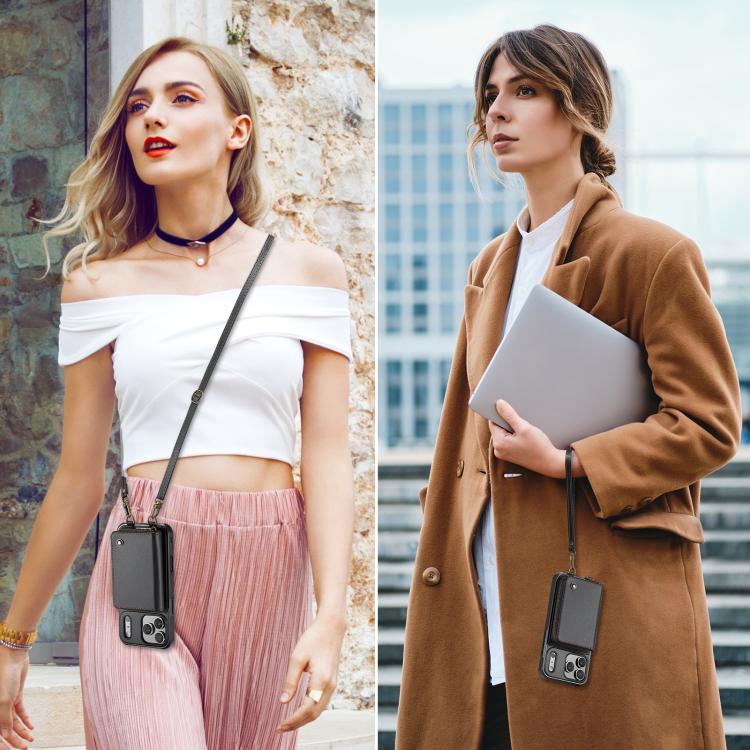 Ốp lưng ví da JEEHOOD C22 có khóa kéo và dây đeo đôi, dành cho iPhone 17 Pro Max, dành cho iPhone 17 Pro, dành cho iPhone Air, dành cho iPhone 16 Pro Max, dành cho iPhone 16 Pro, dành cho iPhone 16 Plus, dành cho iPhone 16, dành cho iPhone 15 Pro Max