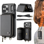Ốp lưng ví da JEEHOOD C22 có khóa kéo và dây đeo đôi, dành cho iPhone 17 Pro Max, dành cho iPhone 17 Pro, dành cho iPhone Air, dành cho iPhone 16 Pro Max, dành cho iPhone 16 Pro, dành cho iPhone 16 Plus, dành cho iPhone 16, dành cho iPhone 15 Pro Max