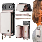 Ốp lưng ví da JEEHOOD C22 có khóa kéo và dây đeo đôi, dành cho iPhone 17 Pro Max, dành cho iPhone 17 Pro, dành cho iPhone Air, dành cho iPhone 16 Pro Max, dành cho iPhone 16 Pro, dành cho iPhone 16 Plus, dành cho iPhone 16, dành cho iPhone 15 Pro Max