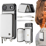 Ốp lưng ví da JEEHOOD C22 có khóa kéo và dây đeo đôi, dành cho iPhone 17 Pro Max, dành cho iPhone 17 Pro, dành cho iPhone Air, dành cho iPhone 16 Pro Max, dành cho iPhone 16 Pro, dành cho iPhone 16 Plus, dành cho iPhone 16, dành cho iPhone 15 Pro Max
