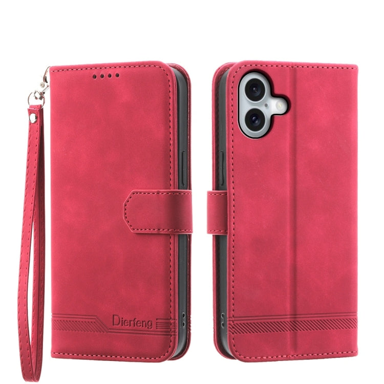 Ốp lưng điện thoại Dierfeng Dream Line TPU kết hợp da PU, dành cho iPhone 17 Pro Max, iPhone 17 Pro, iPhone 17, iPhone Air, iPhone 16e, iPhone 16 Pro Max, iPhone 16 Pro, iPhone 16 Plus