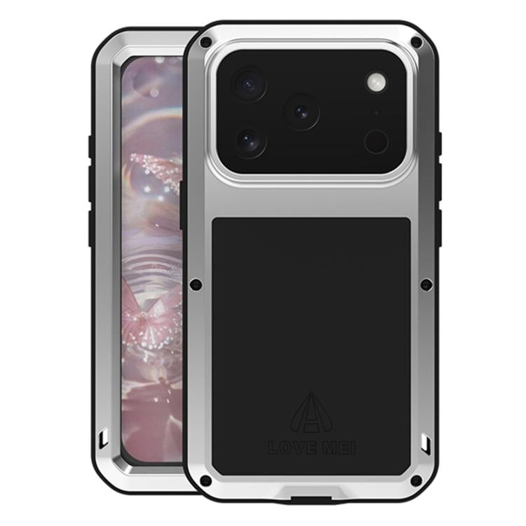 Ốp lưng điện thoại LOVE MEI kim loại chống sốc, chống nước và chống bụi, dành cho iPhone 17 Pro Max, iPhone 17 Pro, iPhone 17, iPhone 16 Pro Max, iPhone 16 Pro, iPhone 16, iPhone 15 Pro Max, iPhone 15 Pro