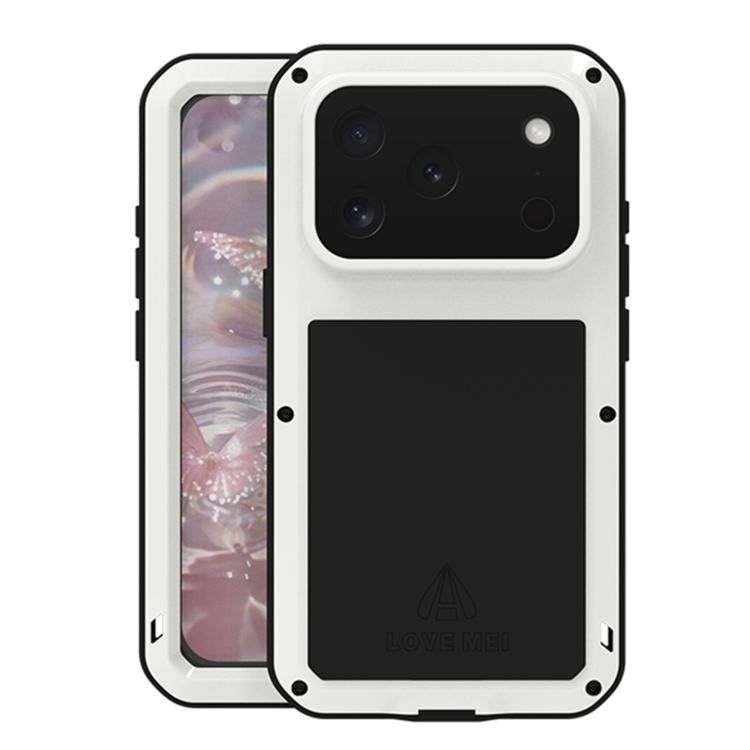 Ốp lưng điện thoại LOVE MEI kim loại chống sốc, chống nước và chống bụi, dành cho iPhone 17 Pro Max, iPhone 17 Pro, iPhone 17, iPhone 16 Pro Max, iPhone 16 Pro, iPhone 16, iPhone 15 Pro Max, iPhone 15 Pro
