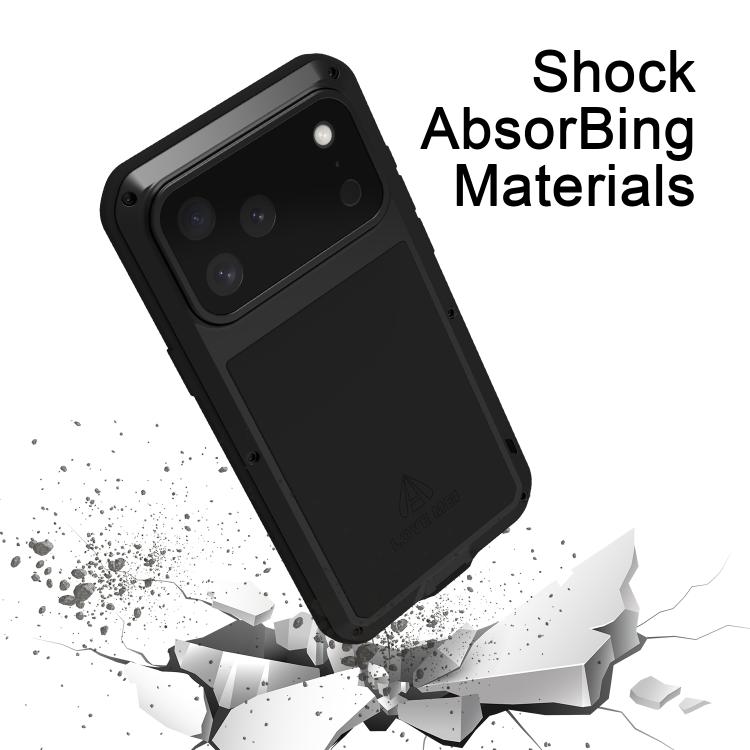 Ốp lưng điện thoại LOVE MEI kim loại chống sốc, chống nước và chống bụi, dành cho iPhone 17 Pro Max, iPhone 17 Pro, iPhone 17, iPhone 16 Pro Max, iPhone 16 Pro, iPhone 16, iPhone 15 Pro Max, iPhone 15 Pro