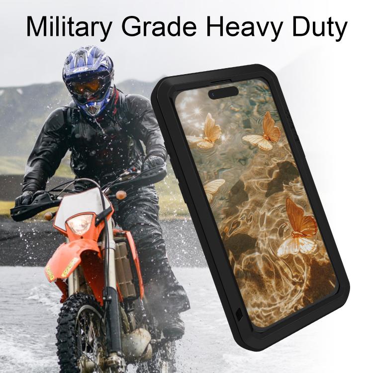 Ốp lưng điện thoại LOVE MEI kim loại chống sốc, chống nước và chống bụi, dành cho iPhone 17 Pro Max, iPhone 17 Pro, iPhone 17, iPhone 16 Pro Max, iPhone 16 Pro, iPhone 16, iPhone 15 Pro Max, iPhone 15 Pro