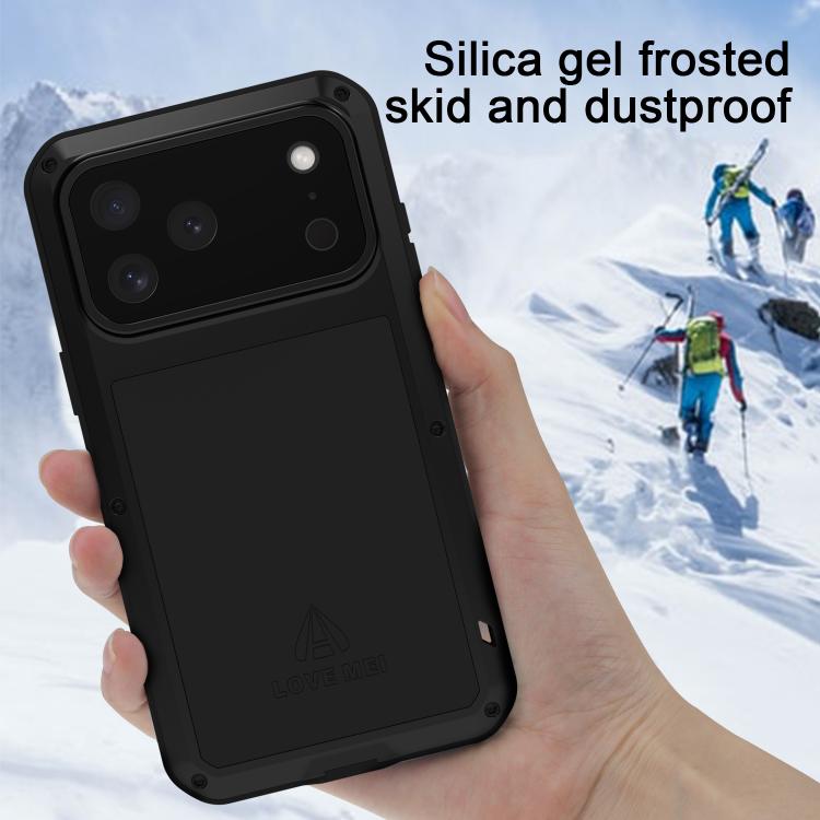 Ốp lưng điện thoại LOVE MEI kim loại chống sốc, chống nước và chống bụi, dành cho iPhone 17 Pro Max, iPhone 17 Pro, iPhone 17, iPhone 16 Pro Max, iPhone 16 Pro, iPhone 16, iPhone 15 Pro Max, iPhone 15 Pro