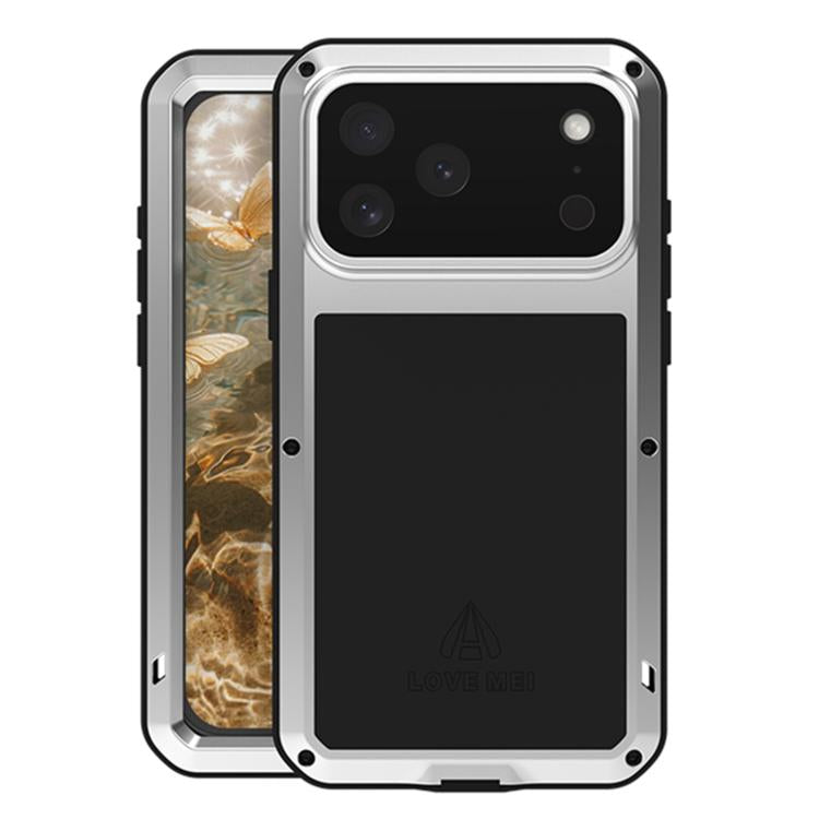 Ốp lưng điện thoại LOVE MEI kim loại chống sốc, chống nước và chống bụi, dành cho iPhone 17 Pro Max, iPhone 17 Pro, iPhone 17, iPhone 16 Pro Max, iPhone 16 Pro, iPhone 16, iPhone 15 Pro Max, iPhone 15 Pro