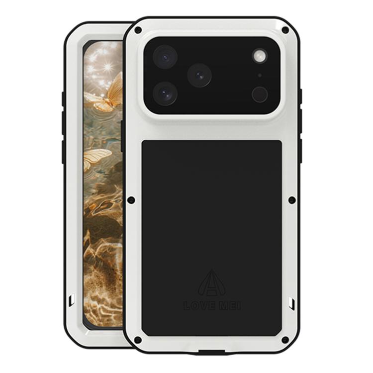 Ốp lưng điện thoại LOVE MEI kim loại chống sốc, chống nước và chống bụi, dành cho iPhone 17 Pro Max, iPhone 17 Pro, iPhone 17, iPhone 16 Pro Max, iPhone 16 Pro, iPhone 16, iPhone 15 Pro Max, iPhone 15 Pro