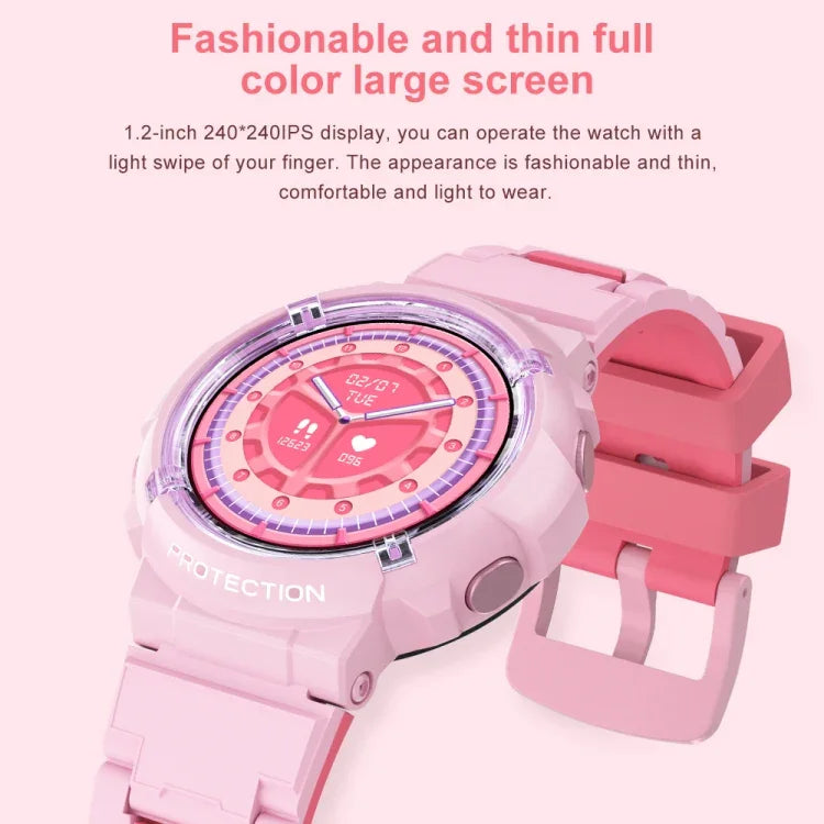 Đồng hồ thông minh trẻ em HT19 màn hình tròn 1.2 inch IP68, hỗ trợ theo dõi giấc ngủ