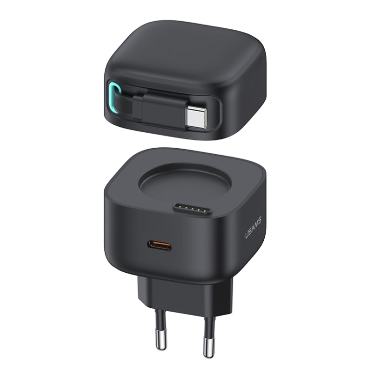 Bộ sạc nhanh GaN PD35W cổng đôi Type-C USAMS US-CC202 SMF Series, phích cắm EU