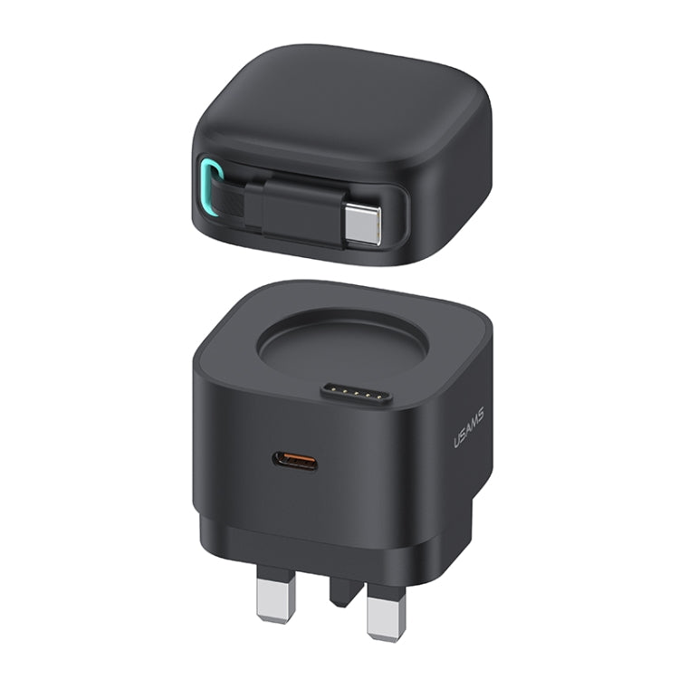 Bộ sạc nhanh GaN PD35W cổng đôi Type-C USAMS US-CC204 SMF Series, phích cắm UK