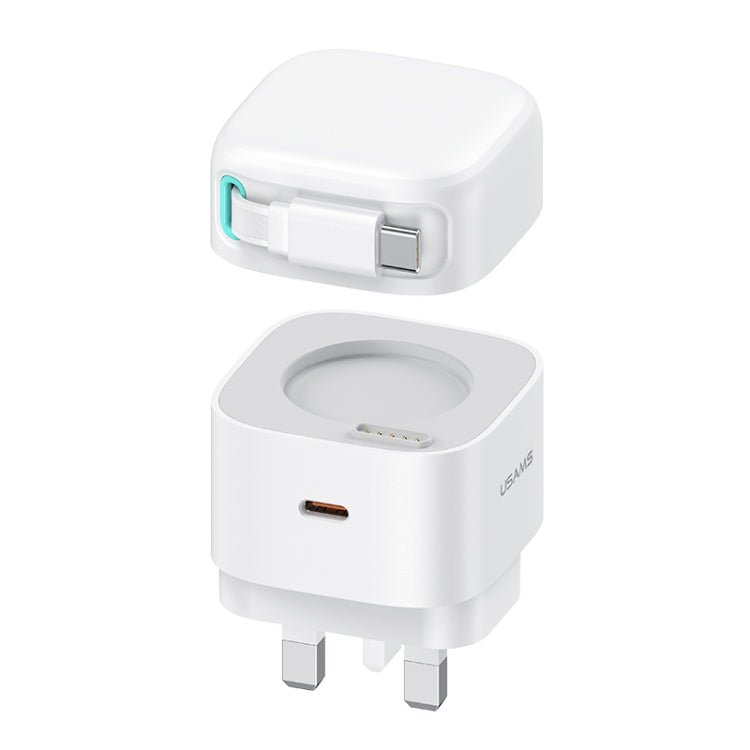 Bộ sạc nhanh GaN PD35W cổng đôi Type-C USAMS US-CC204 SMF Series, phích cắm UK