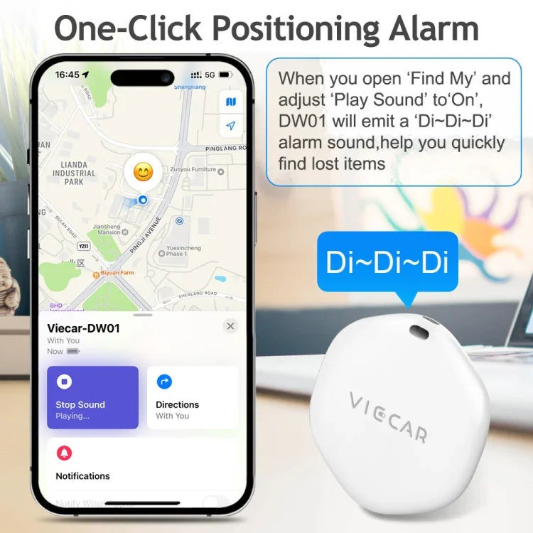 VIECAR DW01 Thiết bị định vị không dây chống mất chìa khóa ô tô, VIECAR DW01