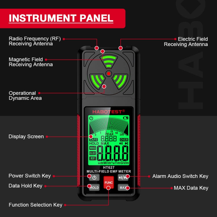 Máy đo bức xạ điện từ HABOTEST HT627, HT627