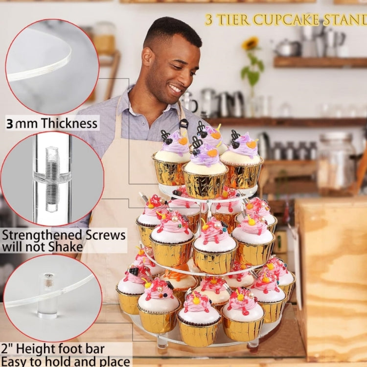 Giá đỡ cupcake acrylic tròn 3 tầng YX062, YX062