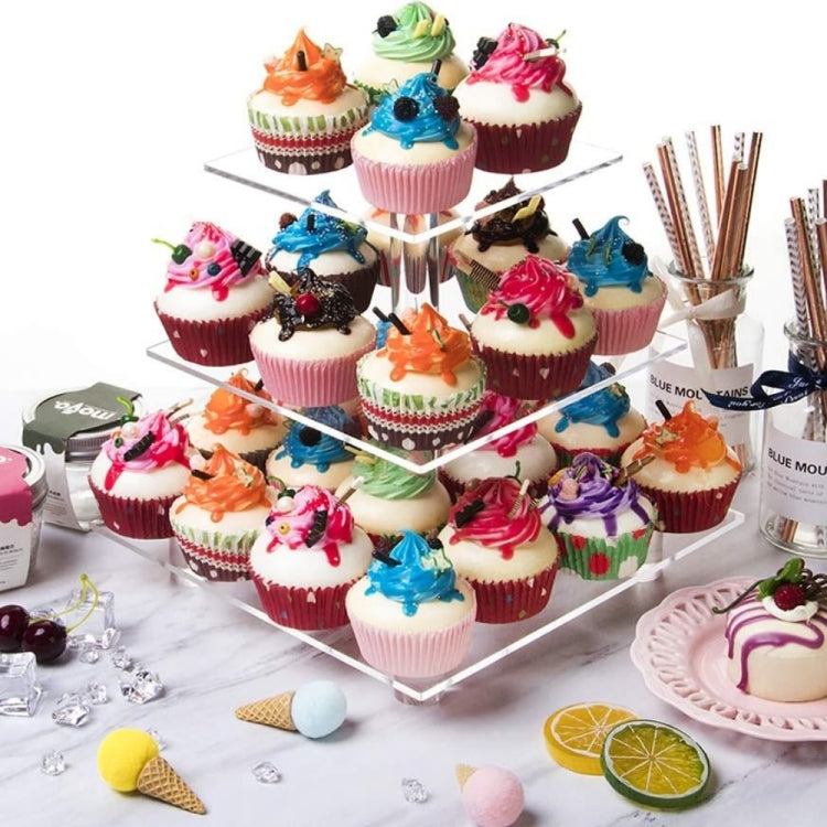 Giá đỡ cupcake acrylic vuông 3 tầng YX063, YX063
