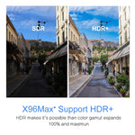 X96 max+ Hộp TV Thông Minh 4K, Android 9.0, Amlogic S905X3 Bốn Nhân Cortex-A55, 4GB+64GB, Hỗ Trợ LAN, AV, WiFi 2.4G/5G, USBx2, Thẻ TF, Phích Cắm EU, Phích Cắm UK, Phích Cắm AU
