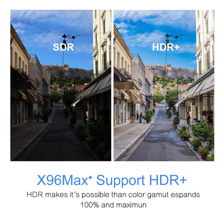 X96 max+ Hộp TV Thông Minh 4K, Android 9.0, Amlogic S905X3 Bốn Nhân Cortex-A55, 4GB+64GB, Hỗ Trợ LAN, AV, WiFi 2.4G/5G, USBx2, Thẻ TF, Phích Cắm EU, Phích Cắm UK, Phích Cắm AU