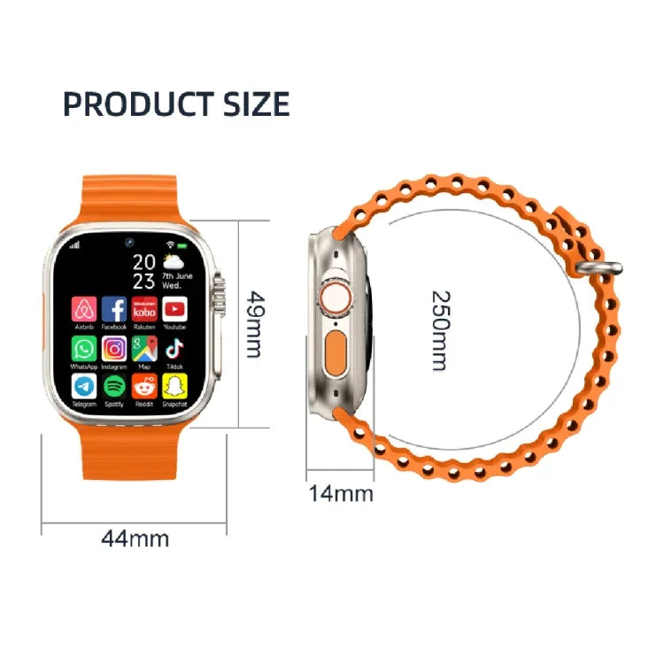 Đồng hồ điện thoại thông minh GS37 màn hình 1.95 inch, Android 9.0, Spreadtrum SL8541E, mạng 4G, SIM Nano đơn, camera trước & sau, 1GB+16GB