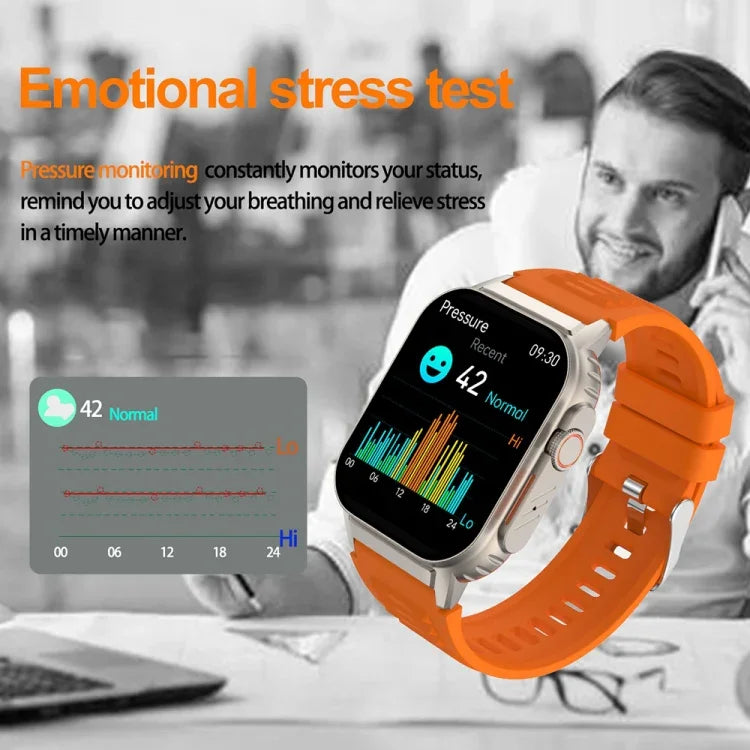 Vòng đeo tay thông minh G41, đồng hồ thông minh chống nước IP67 màn hình 2.01 inch, gọi Bluetooth / đo nhịp tim / đo đường huyết không xâm lấn / HRV / MET