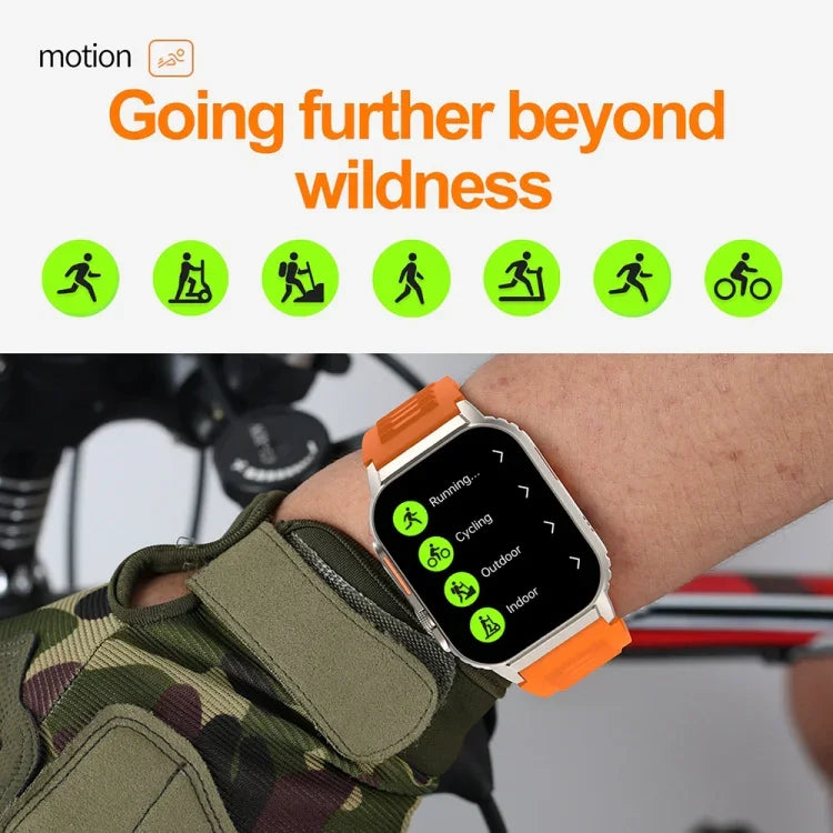 Vòng đeo tay thông minh G41, đồng hồ thông minh chống nước IP67 màn hình 2.01 inch, gọi Bluetooth / đo nhịp tim / đo đường huyết không xâm lấn / HRV / MET