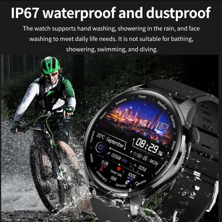 Vòng đeo tay thông minh TM05 Pro, đồng hồ thông minh dây silicone 1.46 inch IP67 chống nước, gọi Bluetooth / đo nhịp tim / huyết áp / oxy trong máu, dây silicone