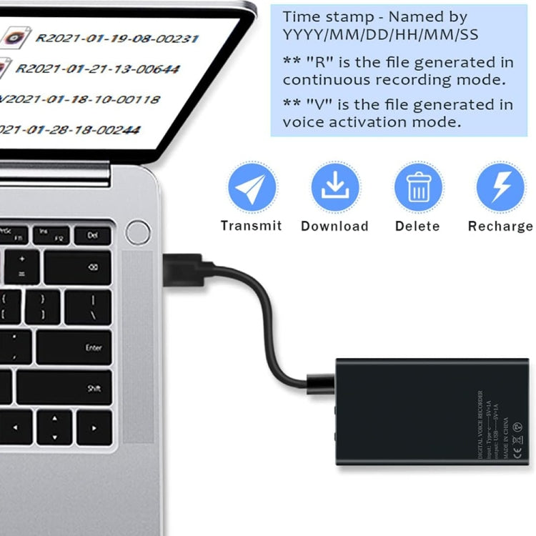 Máy ghi âm giảm tiếng ồn HD thông minh MZ006, 16GB, 32GB