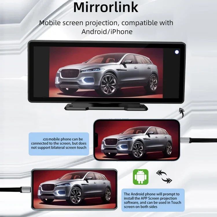 B5303 Máy nghe nhạc MP5 di động 10.26 inch hỗ trợ CarPlay / Android Auto, B5303
