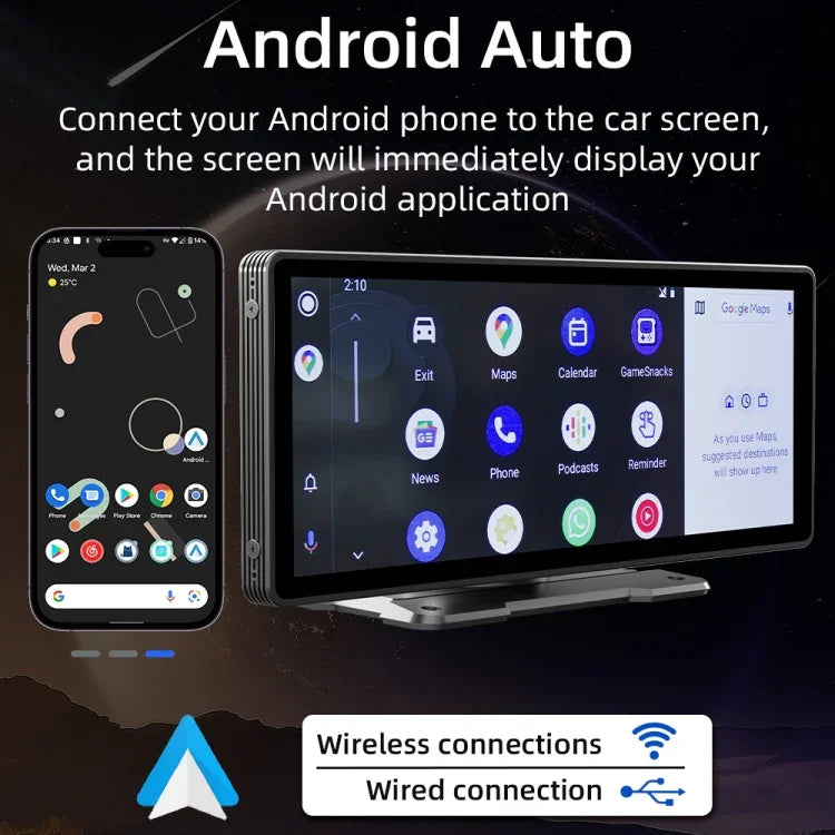 B5303 Máy nghe nhạc MP5 di động 10.26 inch hỗ trợ CarPlay / Android Auto, B5303